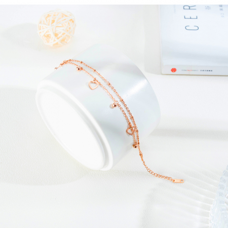 Bratara glezna inox cu inimioare si bilute [2]