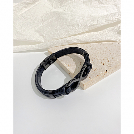 Bratara Infinity piele si inox [14]