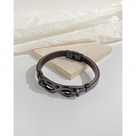 Bratara Infinity piele si inox [5]
