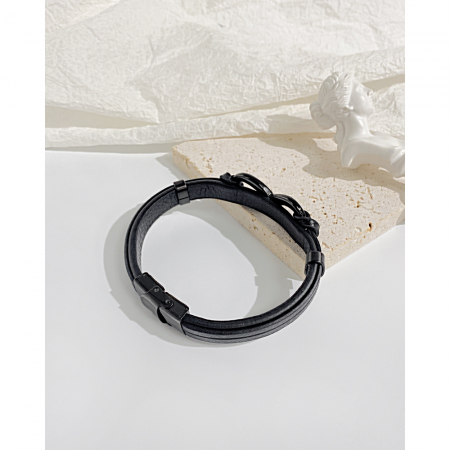 Bratara Infinity piele si inox [7]