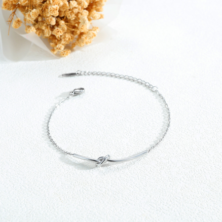 Bratara inox argintie cu nod – Simbol al conexiunii si echilibrului [2]
