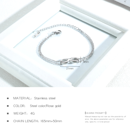 Bratara inox argintie cu simbol infinit – Rafinament si legatura eterna [6]