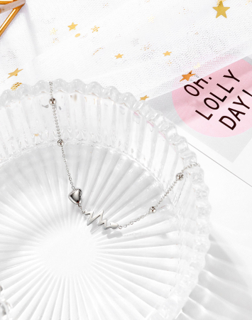 Bratara inox argintie cu simbol puls si inima – Energie si emotie pura [4]