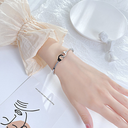 Bratara inox aur roz catuse cu zirconii [2]