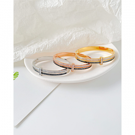 Bratara inox aur roz Elegance cu zirconii [2]