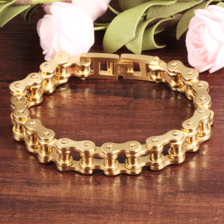 Bratara inox aurie lant moto – Putere, libertate si stil urban [2]