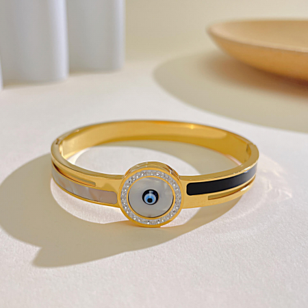 Bratara inox auriu ochi de deochi cu abalone [2]