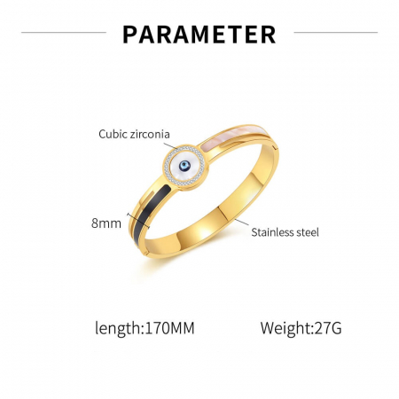 Bratara inox auriu ochi de deochi cu abalone [3]