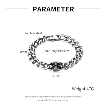 Bratara inox Cap de Mort – Simbol al Rebelului Urban [7]