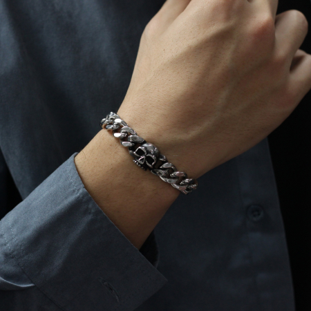Bratara inox Cap de Mort – Simbol al Rebelului Urban [5]