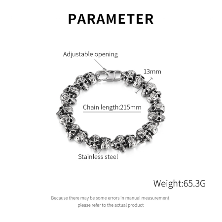 Bratara inox Cranii Gotice – Simbol al Rebelului Modern [1]