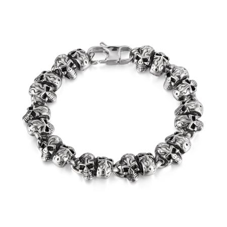 Bratara inox Cranii Gotice – Simbol al Rebelului Modern