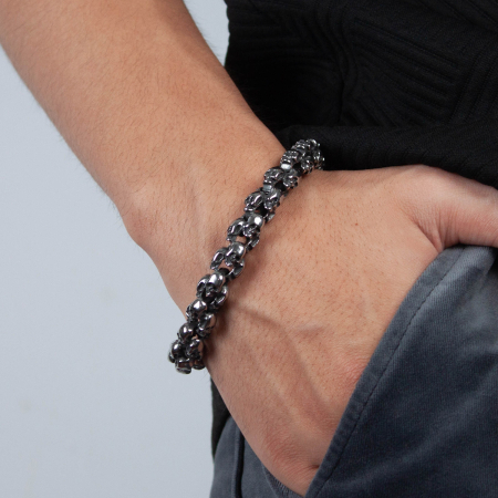 Bratara inox Cranii Gotice – Simbol al Rebelului Urban [12]