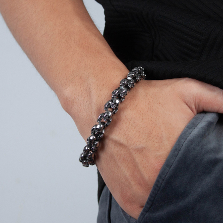 Bratara inox Cranii Gotice – Simbol al Rebelului Urban [6]