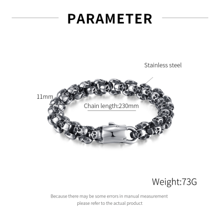 Bratara inox Cranii Gotice – Simbol al Rebelului Urban [7]