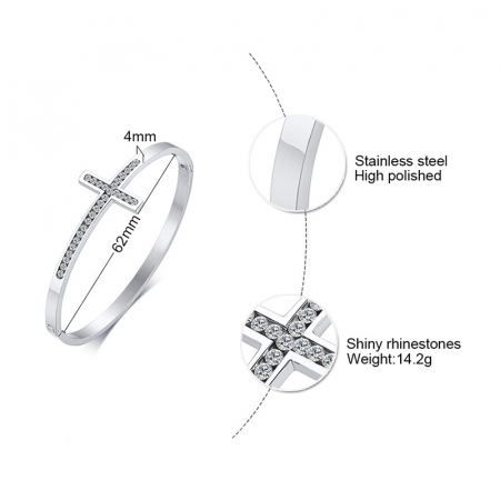 Bratara inox cruce cu zirconii [2]