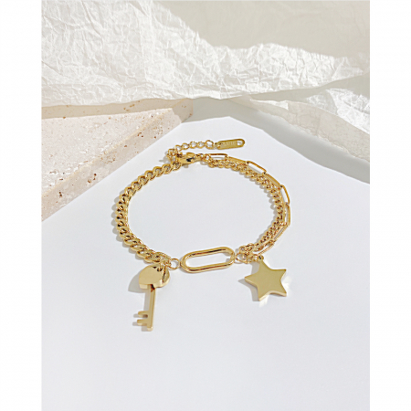 Bratara inox cu cheie si steluta [7]