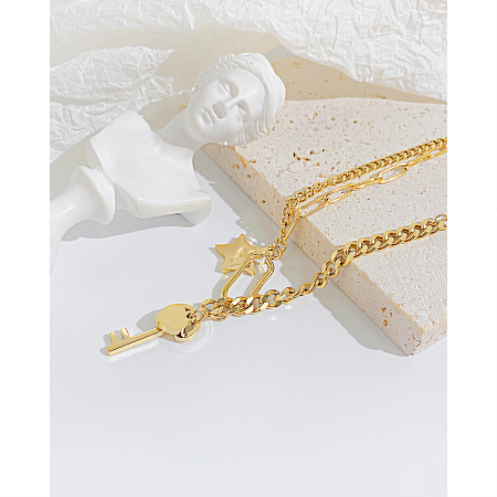 Bratara inox cu cheie si steluta [5]