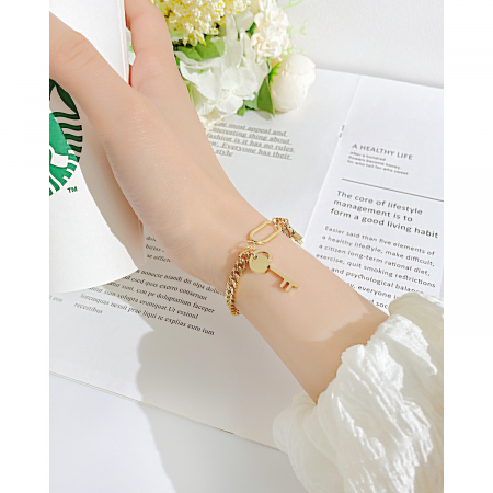 Bratara inox cu cheie si steluta [3]