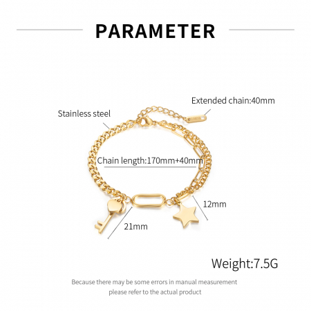 Bratara inox cu cheie si steluta [4]