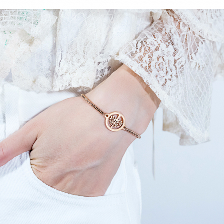 Bratara inox cu copacul vietii Rose Gold [6]