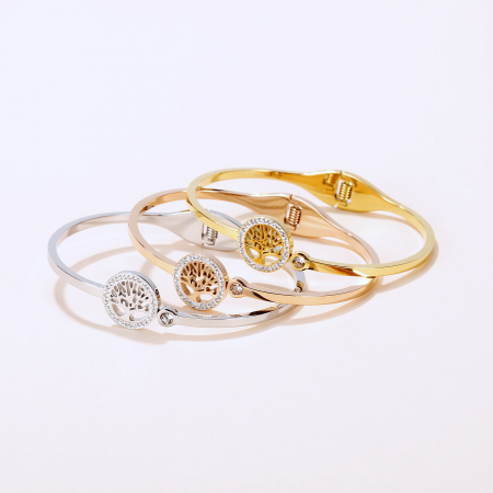 Bratara inox cu copacul vietii si zirconii [2]