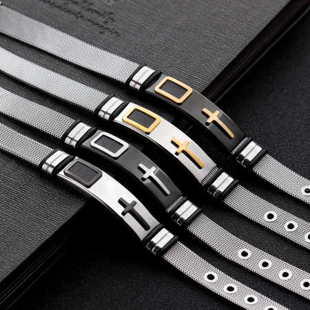 Bratara inox cu cruce [8]