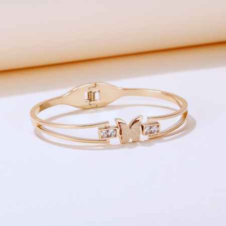 Bratara inox cu fluturas si zirconii [2]