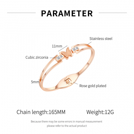 Bratara inox cu fluturas si zirconii [5]