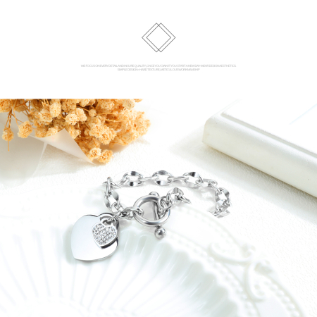 Bratara inox cu inimioara dubla – Rafinament si stralucire discreta [5]