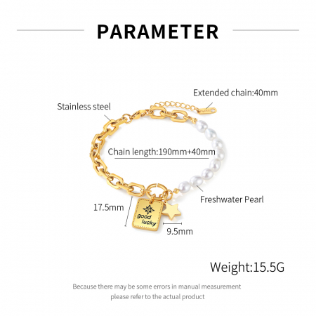Bratara inox cu perle Lucky [4]