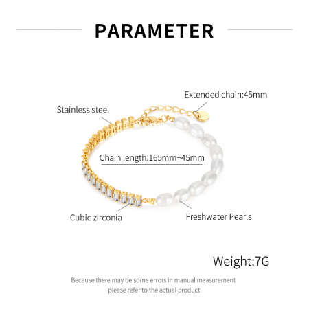 Bratara inox cu perle si zirconii [4]