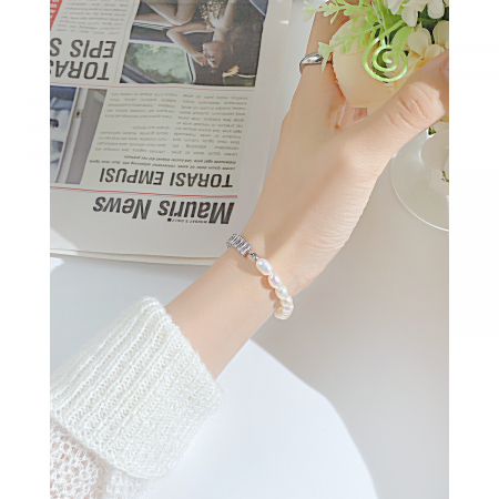 Bratara inox cu perle si zirconii [1]