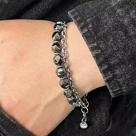 Bratara inox cu Agate [1]