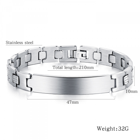 Bratara inox cu placuta 10 mm [2]