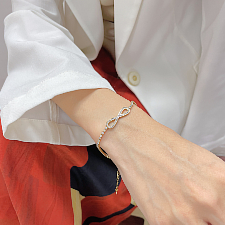 Bratara tennis inox cu zirconii si infinit [4]