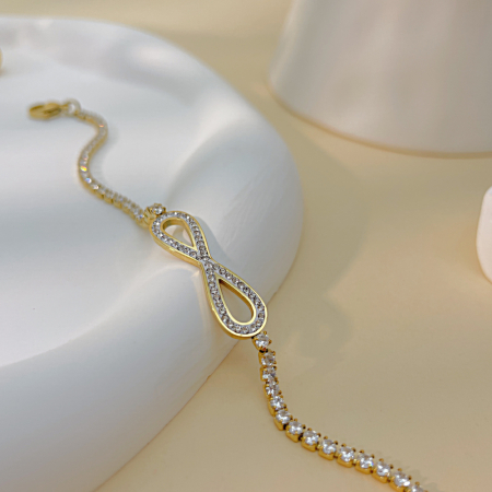 Bratara tennis inox cu zirconii si infinit [11]