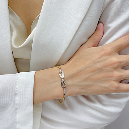 Bratara tennis inox cu zirconii si infinit [2]