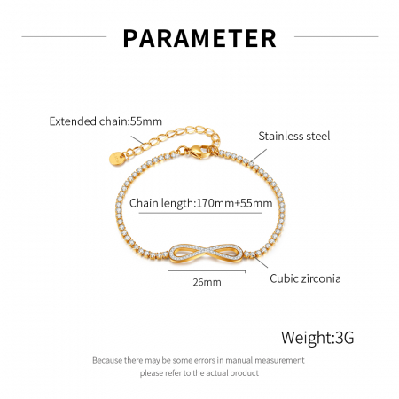 Bratara tennis inox cu zirconii si infinit [5]