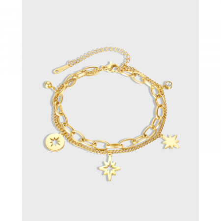 Bratara inox dubla cu stelute [2]