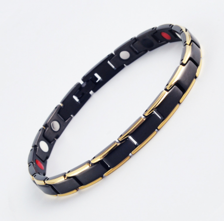 Bratara inox in 2 tonuri cu magneti, turmalina, germaniu si anioni [1]