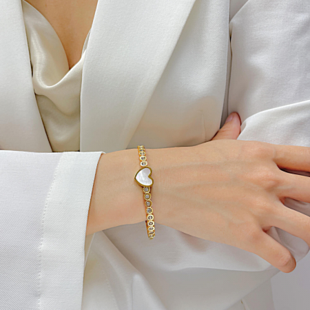 Bratara inox inima cu abalone si zirconii [2]