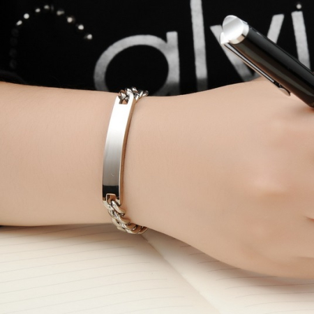 Bratara inox lant cubanez cu placuta – Simplitate si rafinament [1]