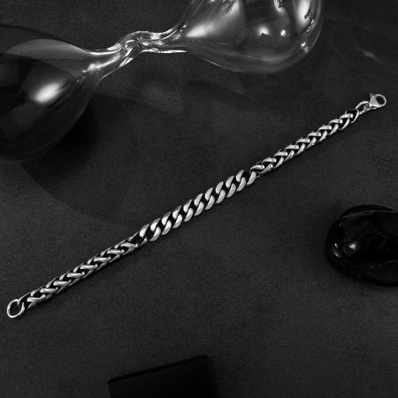 Bratara inox Lant Cubanez impletit – Stil Clasic si Masculin [7]