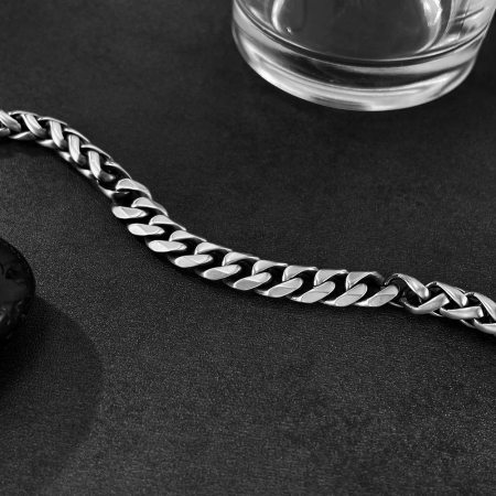 Bratara inox Lant Cubanez impletit – Stil Clasic si Masculin [2]