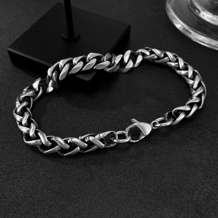 Bratara inox Lant Cubanez impletit – Stil Clasic si Masculin [4]