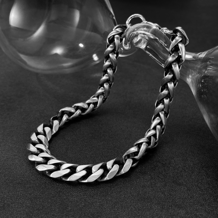 Bratara inox Lant Cubanez impletit – Stil Clasic si Masculin [13]