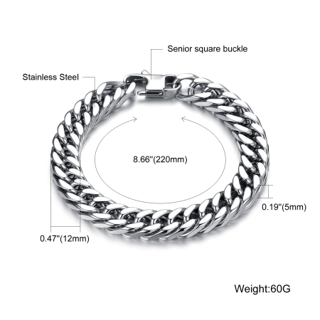 Bratara inox lant cubanez – Putere si rafinament masculin [4]