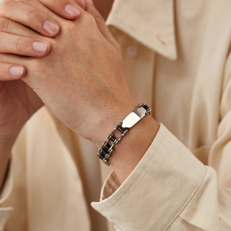 Bratara inox Lant Moto cu Placuta – Forta si Masculinitate [3]