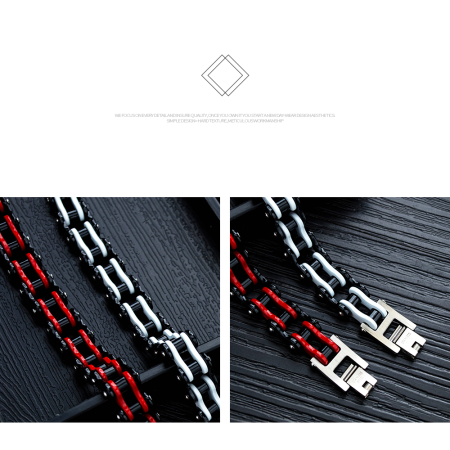 Bratara inox Moto rosu-negru – Putere si atitudine urbana [5]